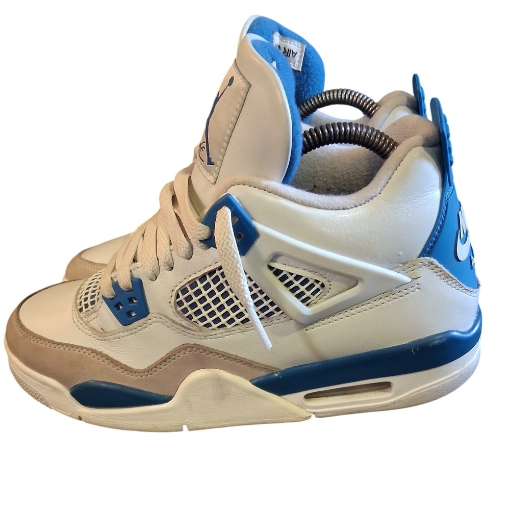 Nike Air Jordan 4 Retro Military Blue 2024 White Grey HF4281-141 Womens 7.5 / 6Y
